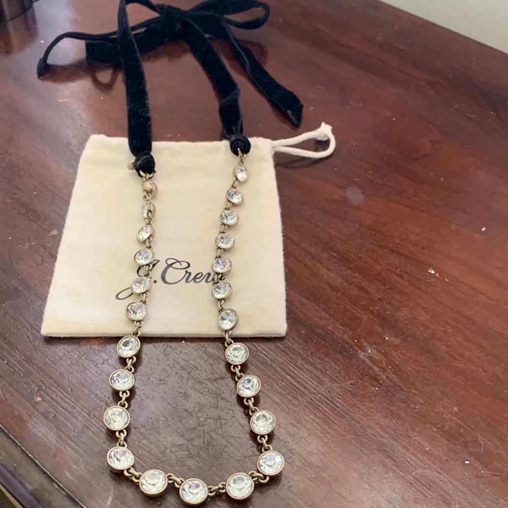 J. Crew crystal and velvet